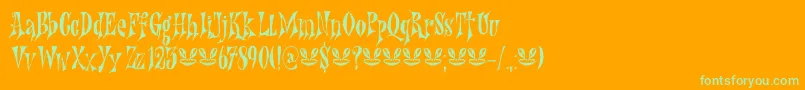 Nefarious DEMO Font – Green Fonts on Orange Background