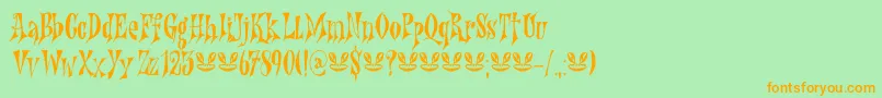 Nefarious DEMO Font – Orange Fonts on Green Background