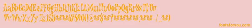 Nefarious DEMO Font – Orange Fonts on Pink Background