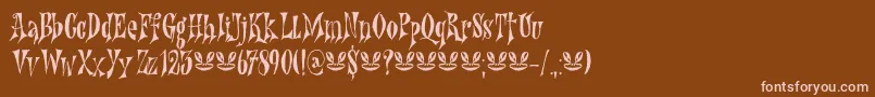 Nefarious DEMO Font – Pink Fonts on Brown Background