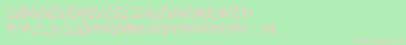 Nefarious DEMO-Schriftart – Rosa Schriften auf grünem Hintergrund