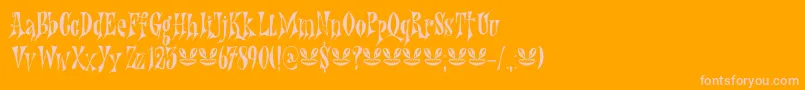 Nefarious DEMO-Schriftart – Rosa Schriften auf orangefarbenem Hintergrund