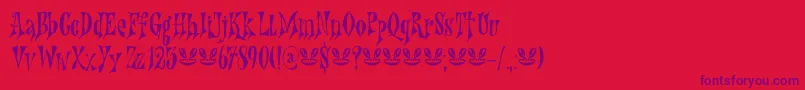 Nefarious DEMO Font – Purple Fonts on Red Background