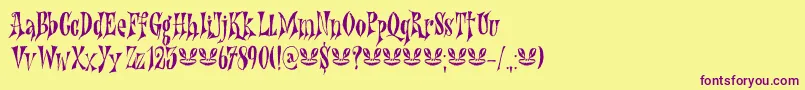 Nefarious DEMO-Schriftart – Violette Schriften auf gelbem Hintergrund