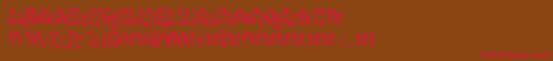 Nefarious DEMO Font – Red Fonts on Brown Background