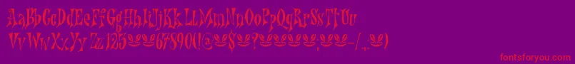 Nefarious DEMO Font – Red Fonts on Purple Background