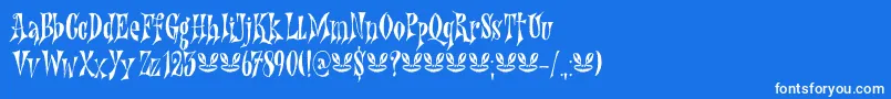 Nefarious DEMO-Schriftart – Weiße Schriften auf blauem Hintergrund