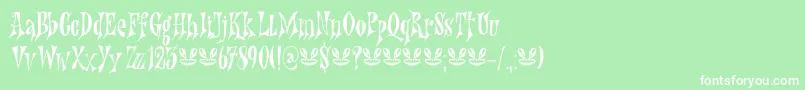 Nefarious DEMO Font – White Fonts on Green Background
