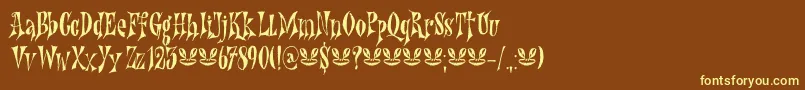 Nefarious DEMO Font – Yellow Fonts on Brown Background