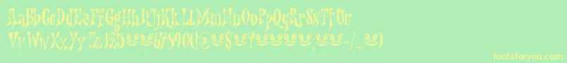 Nefarious DEMO Font – Yellow Fonts on Green Background