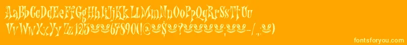 Nefarious DEMO-fontti – keltaiset fontit oranssilla taustalla