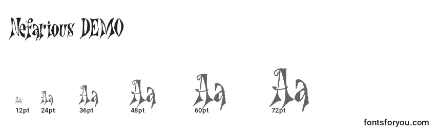 Nefarious DEMO Font Sizes
