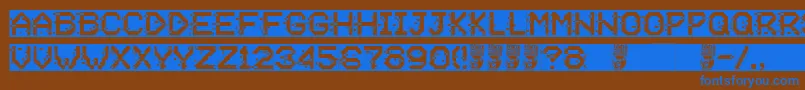 Negative System Font – Blue Fonts on Brown Background