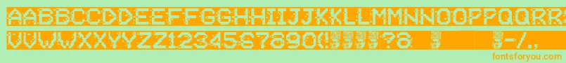 Negative System Font – Orange Fonts on Green Background