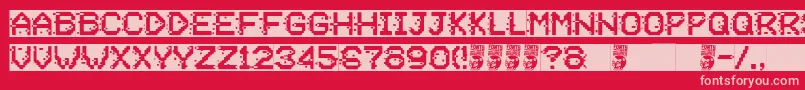 Negative System Font – Pink Fonts on Red Background