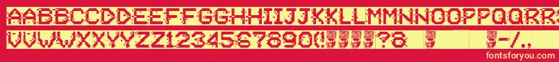 Negative System Font – Yellow Fonts on Red Background