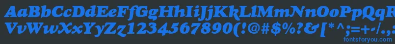 GoudyHeavyfaceItalic Font – Blue Fonts on Black Background