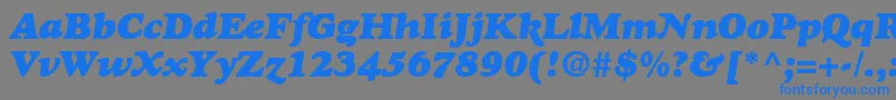 Шрифт GoudyHeavyfaceItalic – синие шрифты на сером фоне