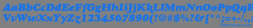 フォントGoudyHeavyfaceItalic – 灰色の背景に青い文字