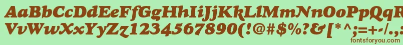 GoudyHeavyfaceItalic Font – Brown Fonts on Green Background