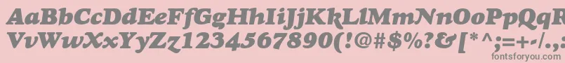 GoudyHeavyfaceItalic-Schriftart – Graue Schriften auf rosa Hintergrund