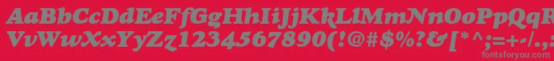 フォントGoudyHeavyfaceItalic – 赤い背景に灰色の文字