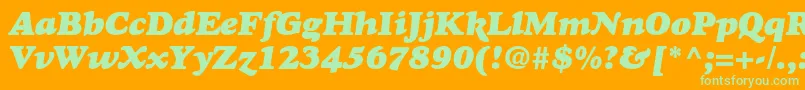 GoudyHeavyfaceItalic-Schriftart – Grüne Schriften auf orangefarbenem Hintergrund