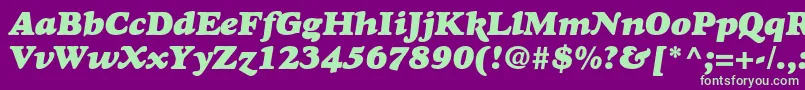 GoudyHeavyfaceItalic Font – Green Fonts on Purple Background