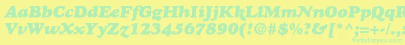 Шрифт GoudyHeavyfaceItalic – зелёные шрифты на жёлтом фоне