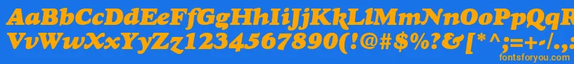 GoudyHeavyfaceItalic Font – Orange Fonts on Blue Background