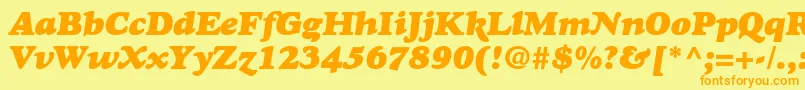 GoudyHeavyfaceItalic Font – Orange Fonts on Yellow Background