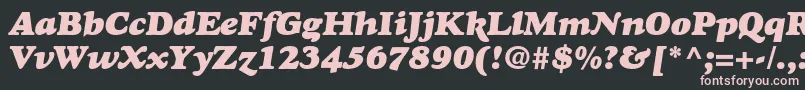 フォントGoudyHeavyfaceItalic – 黒い背景にピンクのフォント