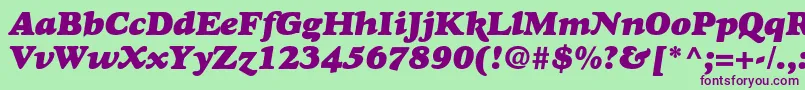 GoudyHeavyfaceItalic Font – Purple Fonts on Green Background