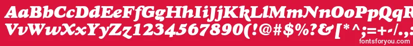 フォントGoudyHeavyfaceItalic – 赤い背景に白い文字