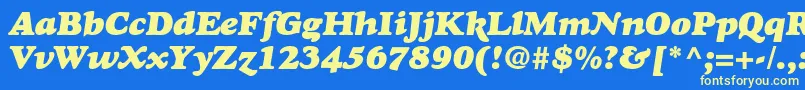 GoudyHeavyfaceItalic Font – Yellow Fonts on Blue Background