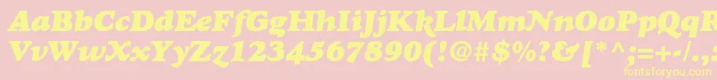 GoudyHeavyfaceItalic Font – Yellow Fonts on Pink Background