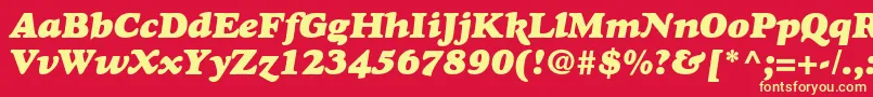 Шрифт GoudyHeavyfaceItalic – жёлтые шрифты на красном фоне