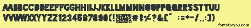 Negroni Chaos-Schriftart – Schwarze Schriften auf gelbem Hintergrund