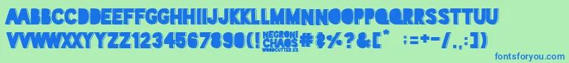 Police Negroni Chaos – polices bleues sur fond vert