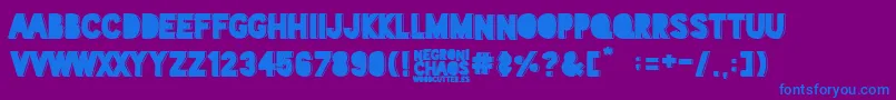 Fonte Negroni Chaos – fontes azuis em um fundo violeta