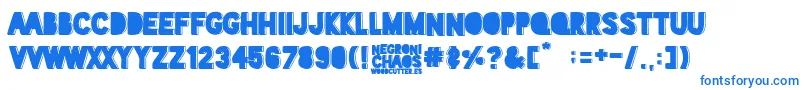 Negroni Chaos Font – Blue Fonts on White Background