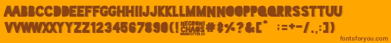 Negroni Chaos Font – Brown Fonts on Orange Background