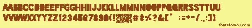 Negroni Chaos Font – Brown Fonts on Yellow Background