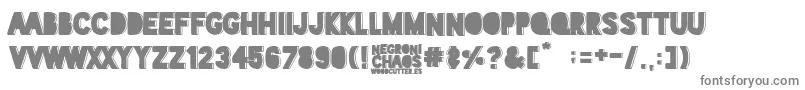 Negroni Chaos-fontti – harmaat kirjasimet valkoisella taustalla