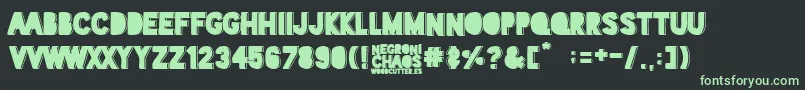 Negroni Chaos-Schriftart – Grüne Schriften auf schwarzem Hintergrund