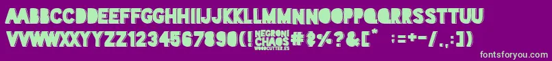 Negroni Chaos Font – Green Fonts on Purple Background
