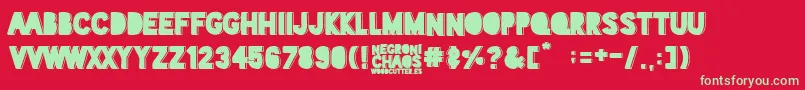 Negroni Chaos-fontti – vihreät fontit punaisella taustalla