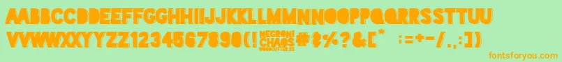 Negroni Chaos Font – Orange Fonts on Green Background
