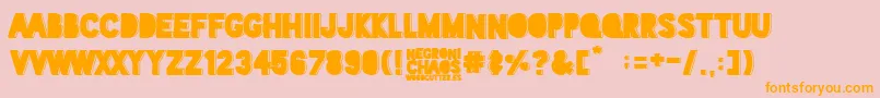 Negroni Chaos Font – Orange Fonts on Pink Background