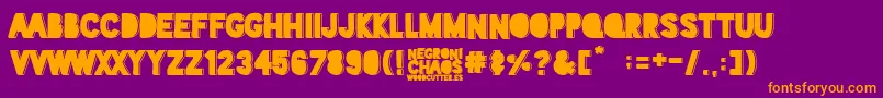 Negroni Chaos Font – Orange Fonts on Purple Background